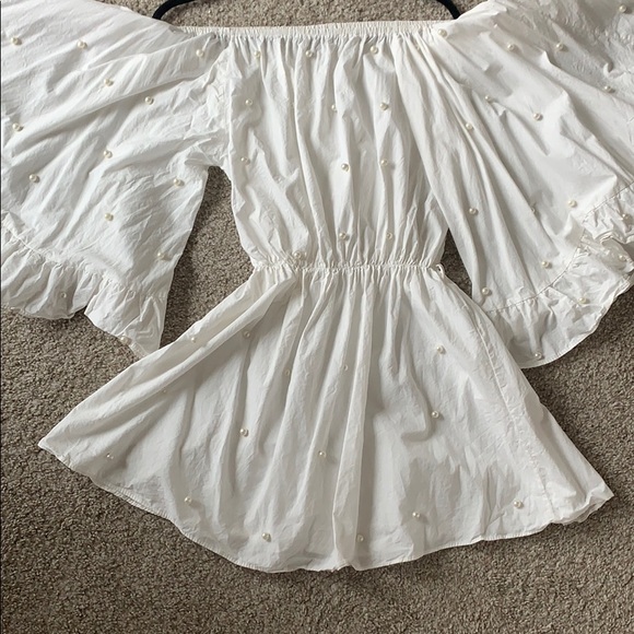 Bell-sleeved pearl beach dress | one size - Picture 8 of 8